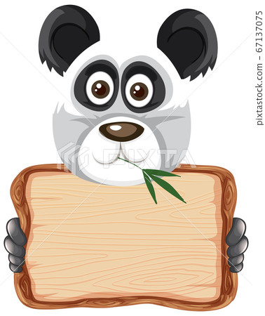 Board template with cute panda on white background 67137075
