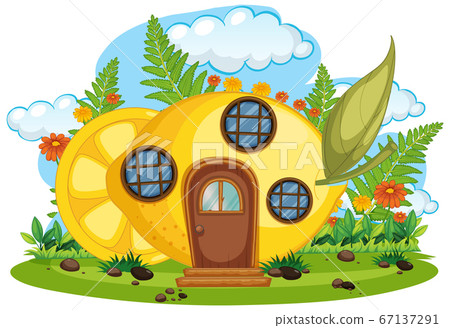 Fantasy fruit house isolated Fantasy fruit house isolated 67137291