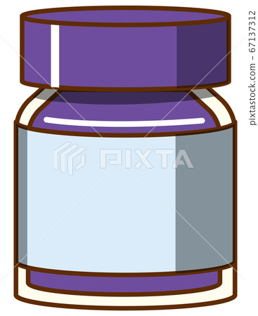 Purple watercolor in bottle on white background Purple watercolor in bottle on white background 67137312