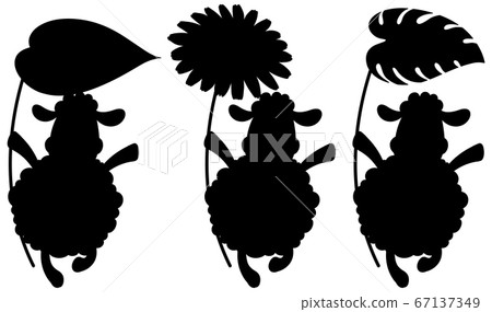 Set of sheep silhouette 67137349