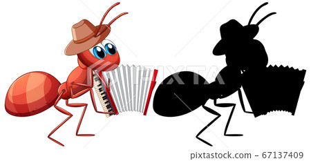 Ant with accordion cartoon 67137409