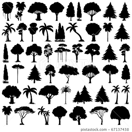 Set of plant and tree silhouette 67137438