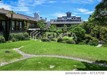 熱海文化館花園景觀旅館根城一郎 照片素材 圖片 圖庫