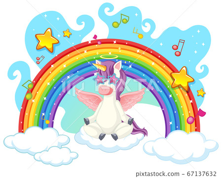 Unicorn meditate on the sky 67137632