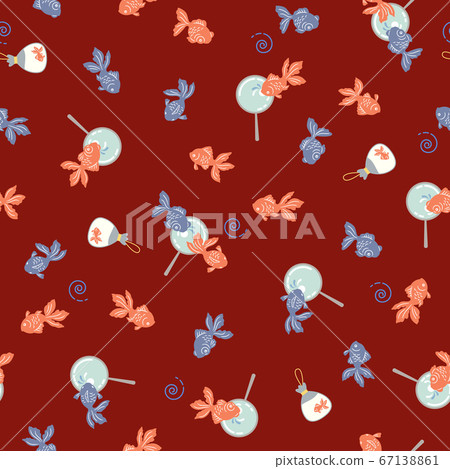 Japanese style A series of cute goldfish, Japanese style A series of cute goldfish, 67138861