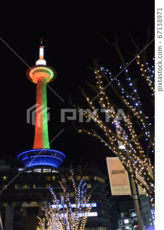 Kyoto Tower Kimono day (attack color) illuminated Kyoto Tower Kimono day (attack color) illuminated 67138971