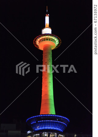 Kyoto Tower Kimono day (attack color) illuminated Kyoto Tower Kimono day (attack color) illuminated 67138972
