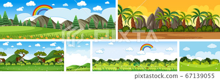 Set of different nature place scene in vertical 67139055