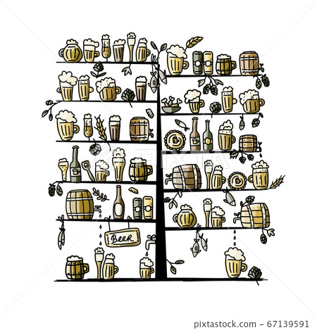 Beer tree, sketch for your design 67139591