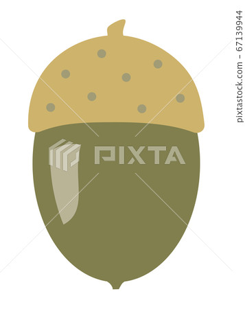 Cute acorn in autumn - Stock Illustration [67139944] - PIXTA