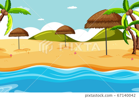 Beach scene with beach nature item Beach scene with beach nature item 67140042
