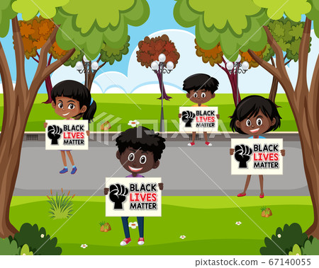 African-American holding black lives matter sign 67140055