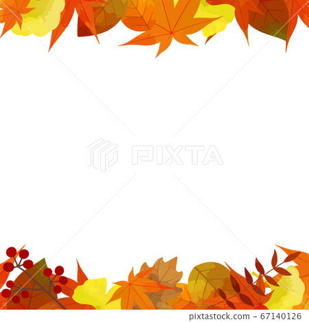 Vector illustration material of autumn frame (autumn leaves material above and below white background) Vector illustration material of autumn frame (autumn leaves material above and below white background) 67140126