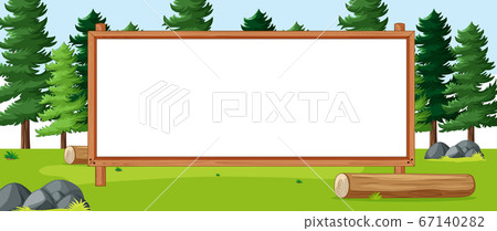Empty banner board in nature park scenery Empty banner board in nature park scenery 67140282