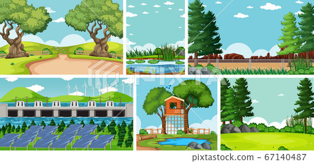 Six nature scenes with different locations 67140487