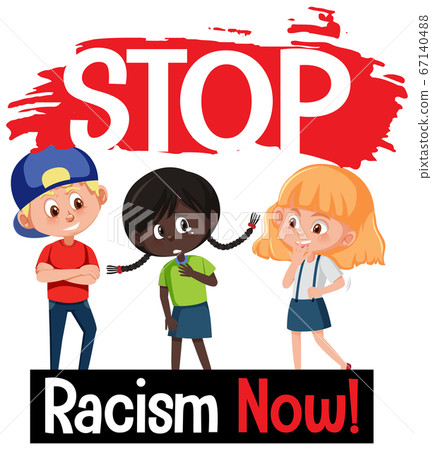 Racist white children and crying black girl with Racist white children and crying black girl with 67140488