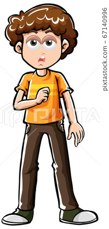 Single person standing on white background 67140996