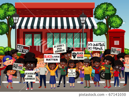 Anti-racism protesters at the street Anti-racism protesters at the street 67141030