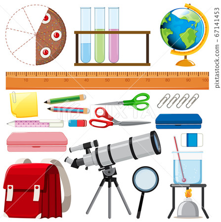 Set of school items on white background Set of school items on white background 67141453