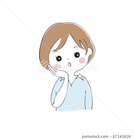 Think young woman's facial expression variations Think young woman's facial expression variations 67141626