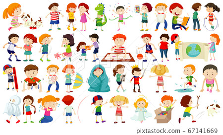 Set of cute kids cartoon character Set of cute kids cartoon character 67141669