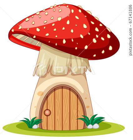 Mushroom house cartoon style on white background - Stock Illustration  [67141886] - PIXTA