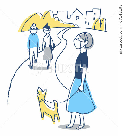 People masking outdoors People masking outdoors 67142193