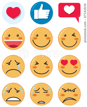 Emoji Feeling Icon Isolated Theme On White Stock Illustration 67142638 Pixta