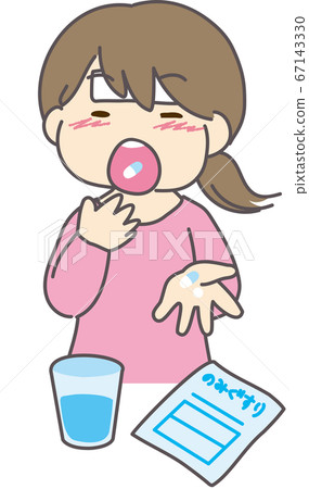 Woman taking medicine 67143330