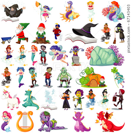 Set of fantasy cartoon characters and fantasy Set of fantasy cartoon characters and fantasy 67143403
