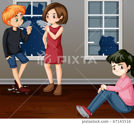 Young teens with bad behavior 67143516