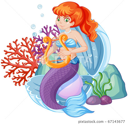 Cute mermaid cartoon character - Stock Illustration [67143677] - PIXTA