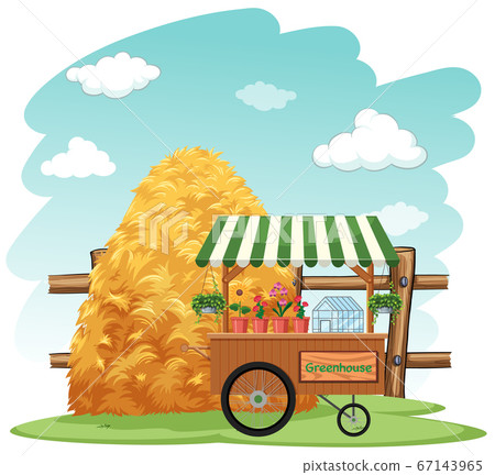 Farm scene with flowers at the vendor 67143965