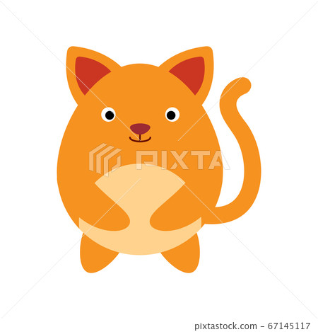 Cute flat design cat isolate on white background. Cute flat design cat isolate on white background. 67145117