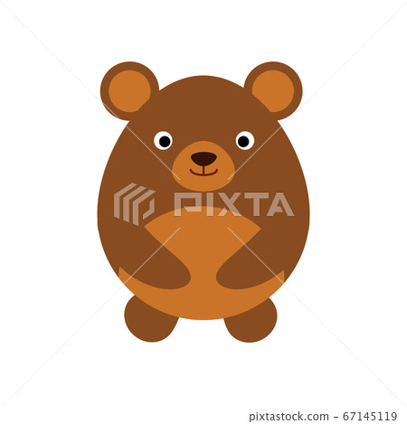 Cute flat design bear isolate on white background. 67145119