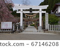 近水神社的鳥居和櫻花 67146208