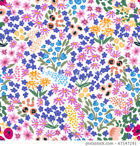 Vintage print with small inflorescences. 67147291
