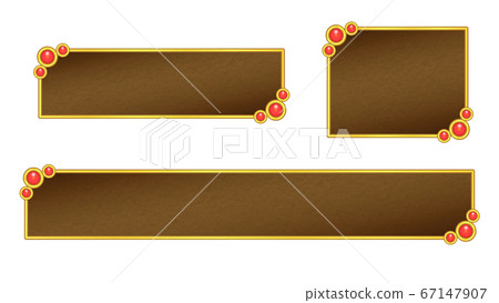 Red jeweled, gold frame, brown base telop base (square) 67147907
