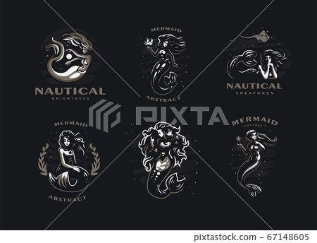 Set of images with mermaids. Set of images with mermaids. 67148605