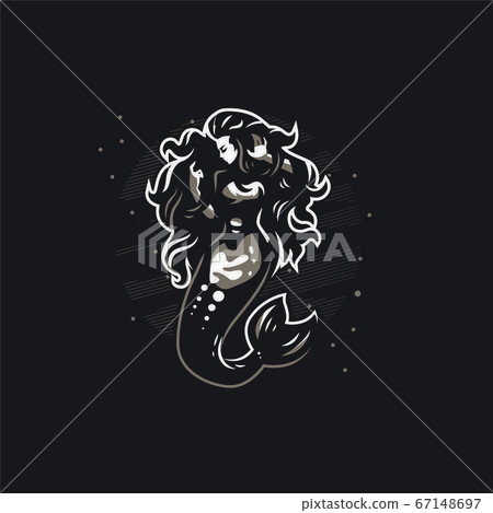 Mermaid with long hair. Mermaid with long hair. 67148697