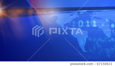 Modern studio space with diagonal flat screens 67150021