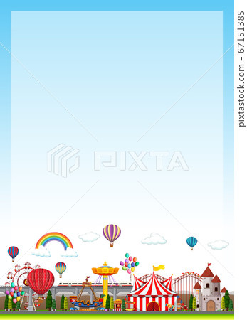 Border template with many rides in the field 67151385