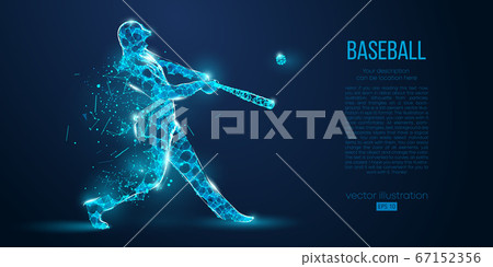Tech Geometric Baseball Background Abstract baseball player from particles on blue...-插圖素材 [67152356 ...