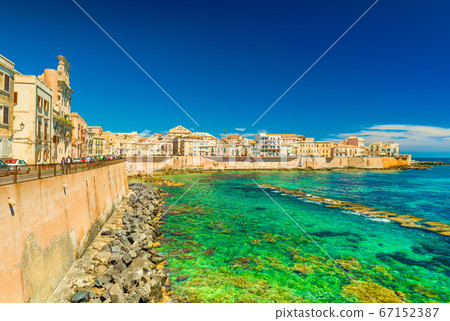 Scenic view of a promenade in Syracuse (Ortigya), Sicily, Italy Scenic view of a promenade in Syracuse (Ortigya), Sicily, Italy 67152387