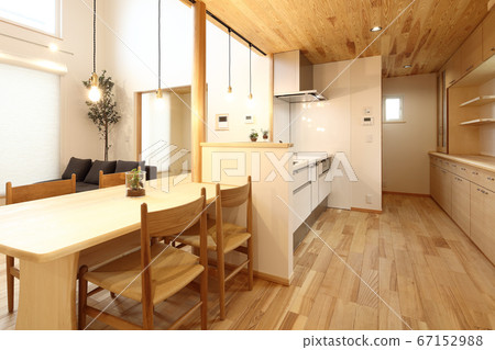 Stylish living dining kitchen image 67152988