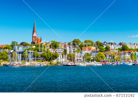 Flensburg cityscape at summer day. Skyline of the old european town, Germany 67153192