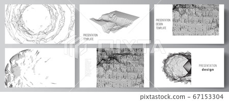 Vector layout of presentation slides design business templates, template for brochure, cover, business report. Abstract 3d digital backgrounds for futuristic minimal technology concept design. Vector layout of presentation slides design business templates, template for brochure, cover, business report. Abstract 3d digital backgrounds for futuristic minimal technology concept design. 67153304