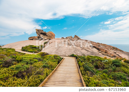 Remarkable Rocks viewed from the lookout on a day, Flinders Chase National Park, South Australia Remarkable Rocks viewed from the lookout on a day, Flinders Chase National Park, South Australia 67153960