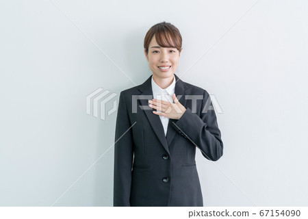 Young woman interviewing online [Image of job hunting] 67154090