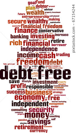 Debt free word cloud 67154244